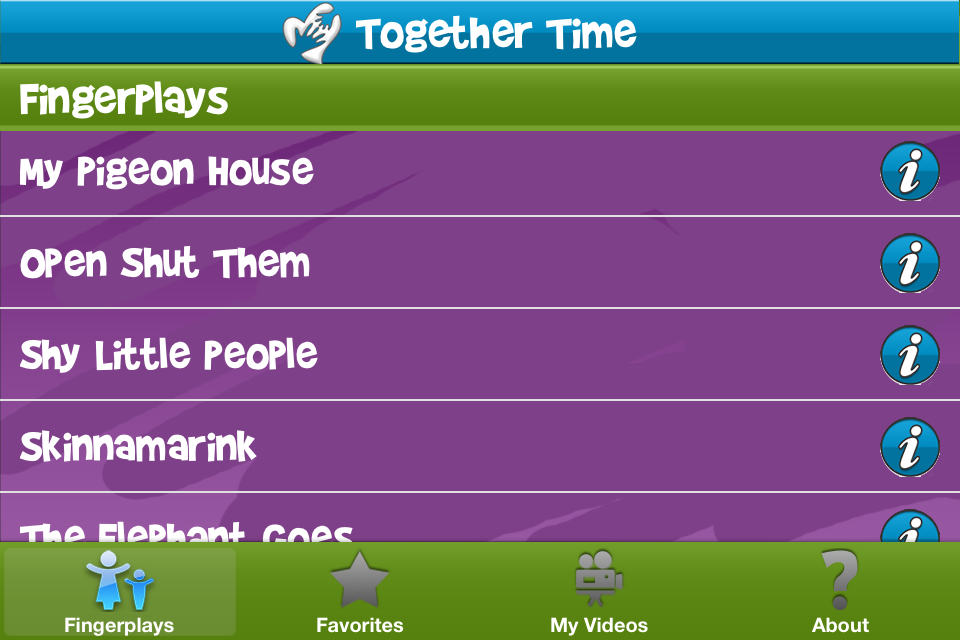 Mulberry FingerPlays for iPhone - Educational App